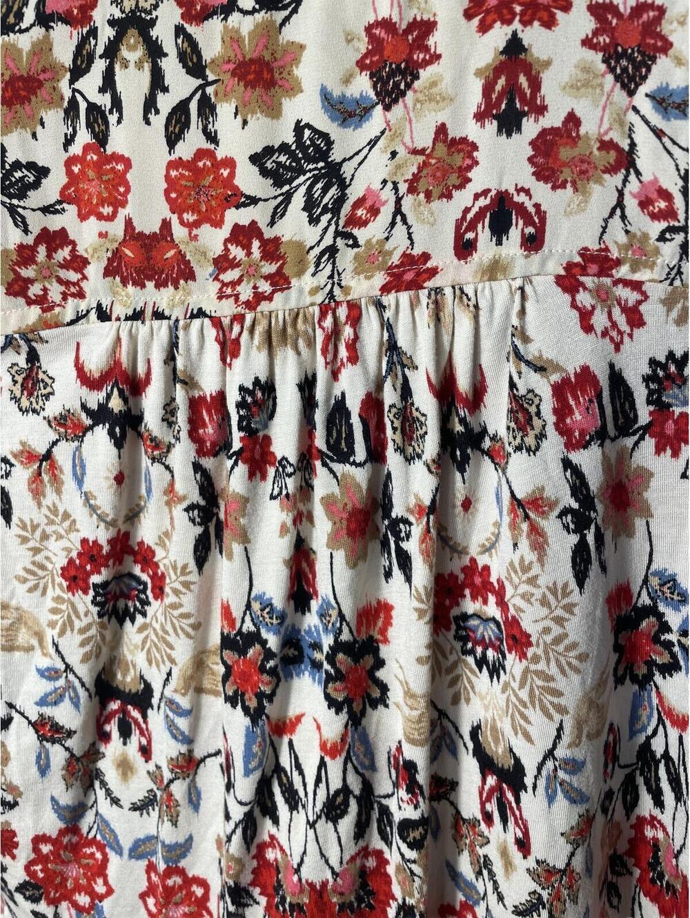 LOFT Floral Long Sleeve Blouse Women's Size Small Embroidered Whimsy Boho - Picture 6 of 7